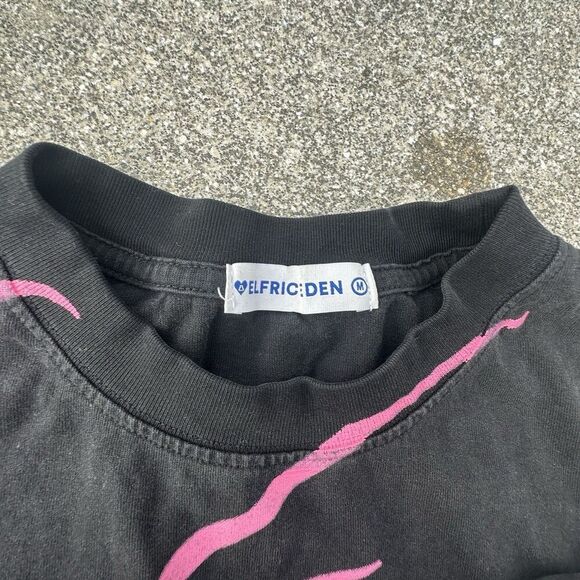 Elfric Eden Spider Web T-Shirt Mens Medium Black Graphic Print Tee Y2K - Picture 4 of 7